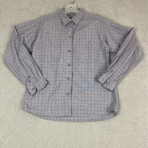 Patagonia Womens Size S Blue/Gray Button Up Shirt 100% Organic Pima Cotton